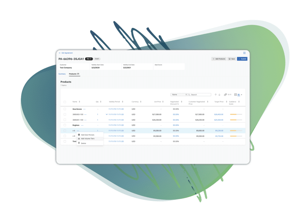 Create and manage renewable price agreements with customers